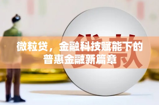望牛墩微粒贷，金融科技赋能下的普惠金融新篇章