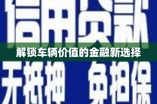 望牛墩解锁车辆价值的金融新选择