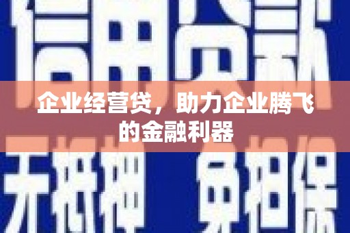 望牛墩企业经营贷，助力企业腾飞的金融利器