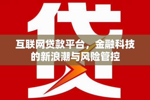 望牛墩互联网贷款平台，金融科技的新浪潮与风险管控